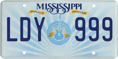 MS license plate LDY999