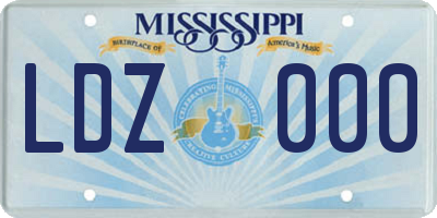 MS license plate LDZ000
