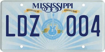 MS license plate LDZ004
