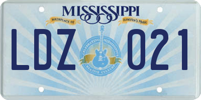 MS license plate LDZ021