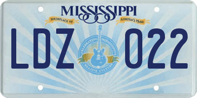 MS license plate LDZ022