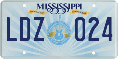 MS license plate LDZ024