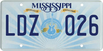 MS license plate LDZ026