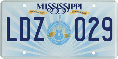 MS license plate LDZ029