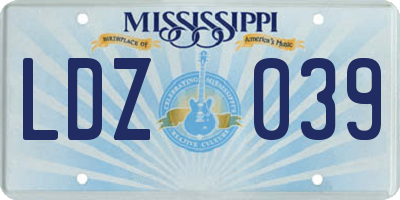 MS license plate LDZ039