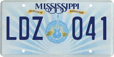 MS license plate LDZ041