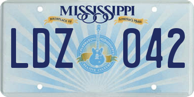 MS license plate LDZ042