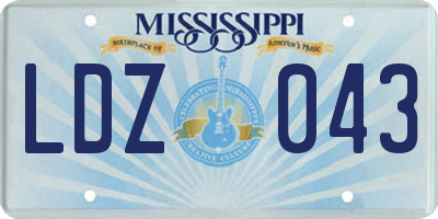 MS license plate LDZ043