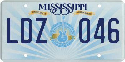 MS license plate LDZ046