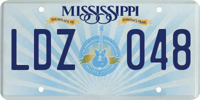 MS license plate LDZ048