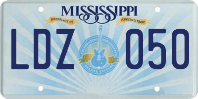 MS license plate LDZ050