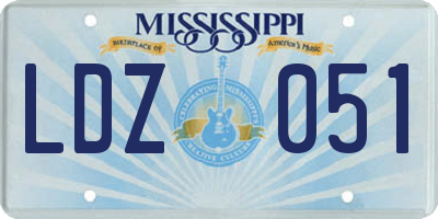 MS license plate LDZ051