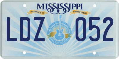 MS license plate LDZ052