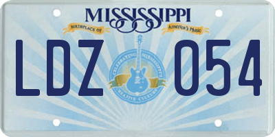 MS license plate LDZ054