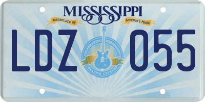 MS license plate LDZ055