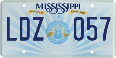 MS license plate LDZ057