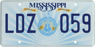 MS license plate LDZ059