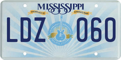 MS license plate LDZ060