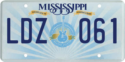 MS license plate LDZ061