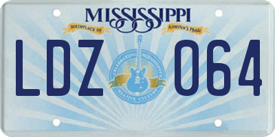 MS license plate LDZ064
