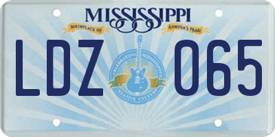 MS license plate LDZ065