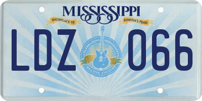 MS license plate LDZ066