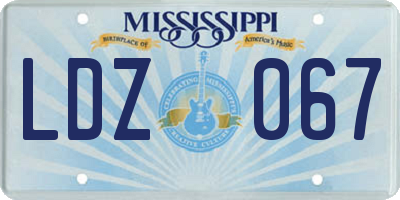 MS license plate LDZ067
