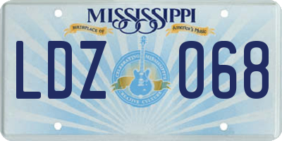 MS license plate LDZ068