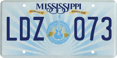 MS license plate LDZ073