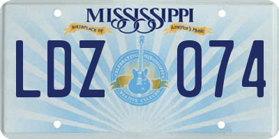 MS license plate LDZ074