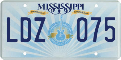 MS license plate LDZ075