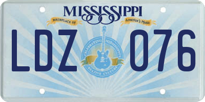 MS license plate LDZ076