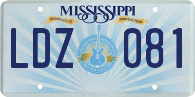 MS license plate LDZ081