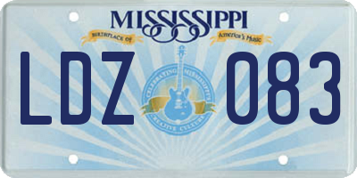 MS license plate LDZ083