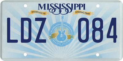 MS license plate LDZ084