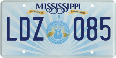MS license plate LDZ085