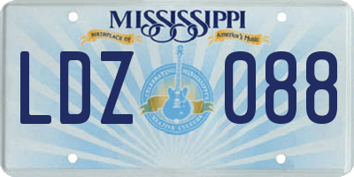 MS license plate LDZ088