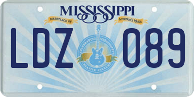 MS license plate LDZ089