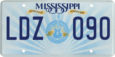 MS license plate LDZ090
