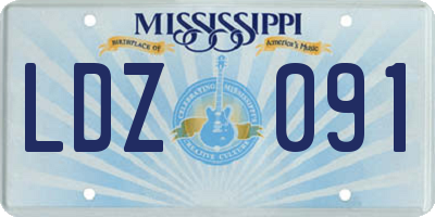 MS license plate LDZ091