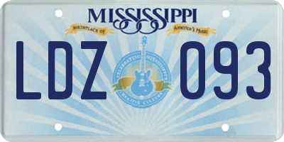 MS license plate LDZ093