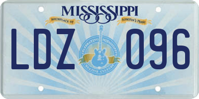 MS license plate LDZ096