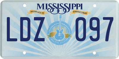 MS license plate LDZ097