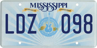 MS license plate LDZ098