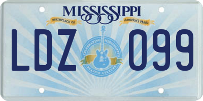 MS license plate LDZ099