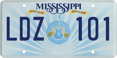 MS license plate LDZ101