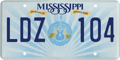 MS license plate LDZ104