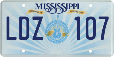 MS license plate LDZ107