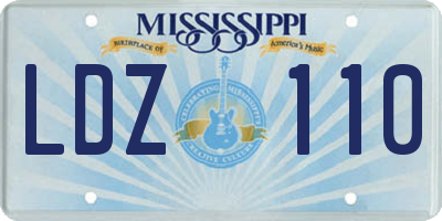 MS license plate LDZ110