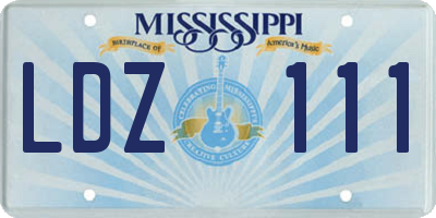 MS license plate LDZ111